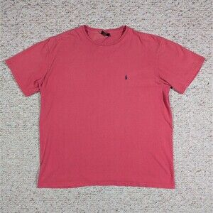 Polo Ralph Lauren Classic T-Shirt Red w/Navy Pony Logo Mens LARGE Vintage